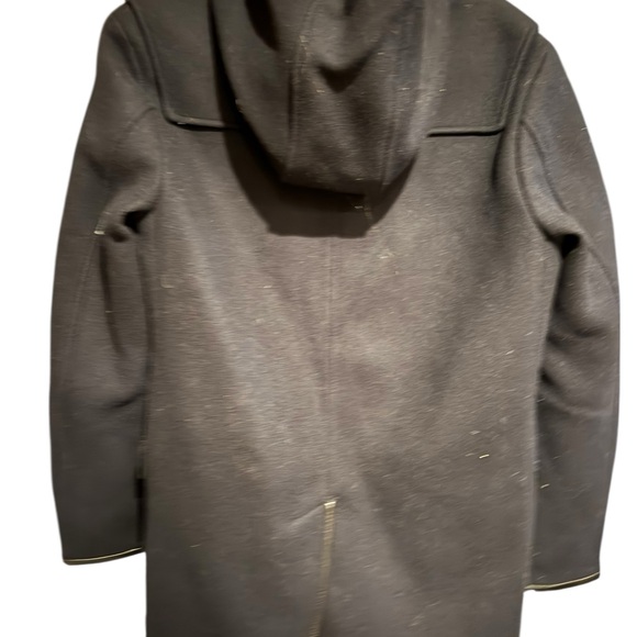 The Kooples Black Military Hooded Toggle Jacket with leather pocket flaps. NWT - Picture 2 of 10